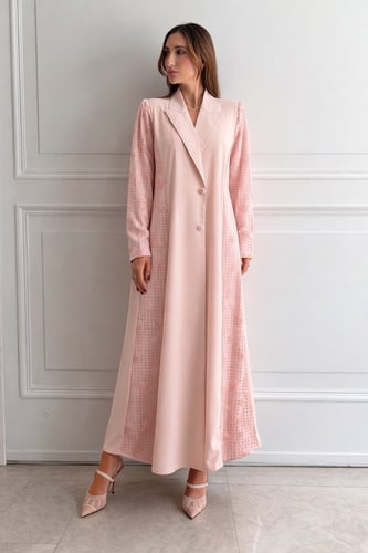 بليزر أنيق كريب تركي مع دانتيل مطرز – بنك