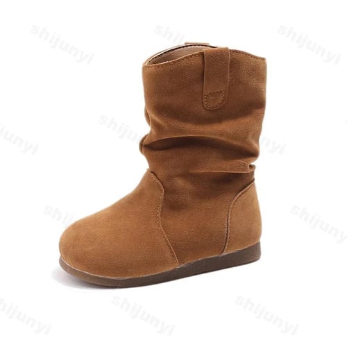 أحذية أطفال بنية مطوي أنيقة