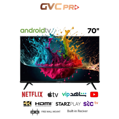شاشة جي في سي برو سمارت فوركيه 70 رسيفر - GVC-70TU...