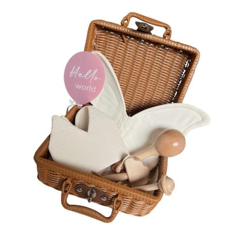 white fairy baby gift bag