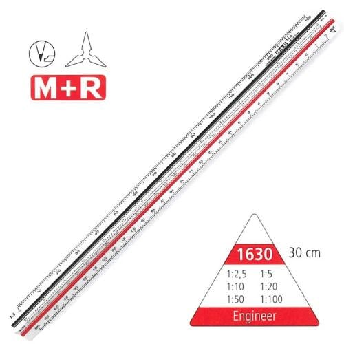 مسطرة اسكيل 30 سم 100/50/20/10/5/2.5/1