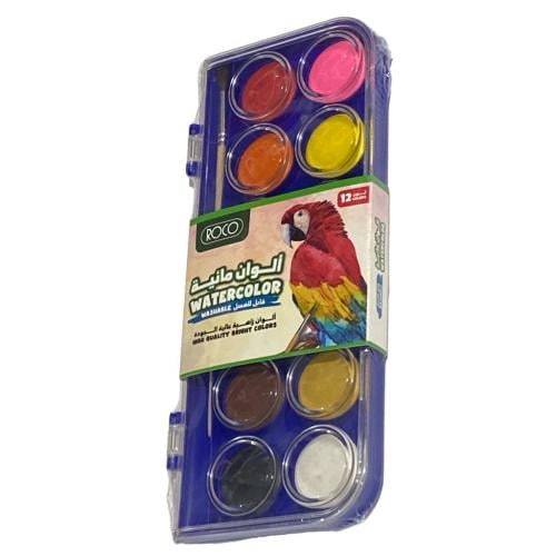 الوان مائية روكو 12 لون مع فرشة