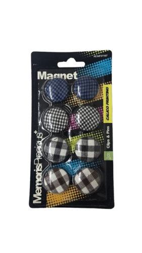 طقم مغناطيس دائري مزين بنقوش القماش - 8 قطع