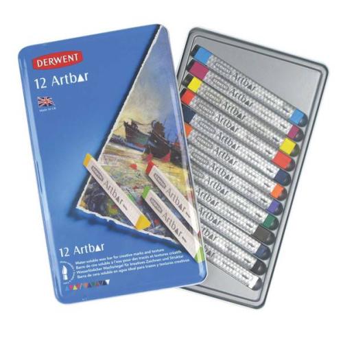 ديروينت - الوان مائية شمع بلوك علبة حديد عبوة 12 ل...