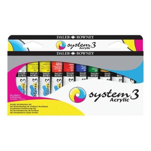 طقم 10الوان 22 مل اكريلك ديلر روني System 3