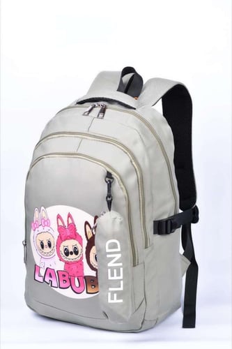 حقيبة ظهر مدرسية مطبوعة بشخصية لابوبو مكونة من 2 ق...