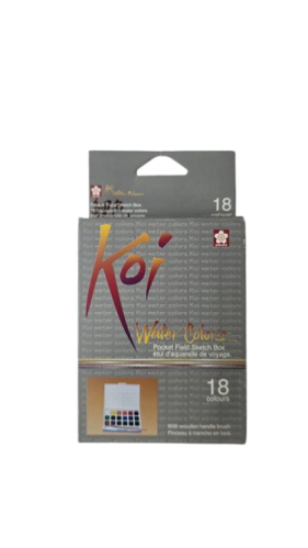 طقم ألوان مائية Sakura Koi Field Box - 18 لوناً مع...