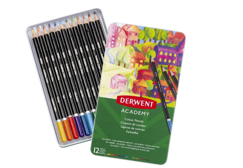 ديروينت - ألوان رسم أكاديمي 12 لون في علبة حديد