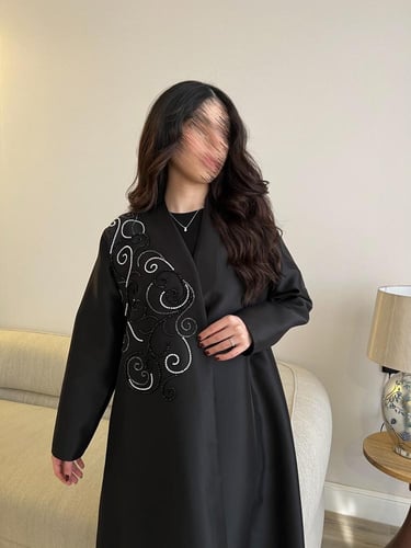 عباية بقماش تفتة (كوبرا) شك بتموجات كريستالي