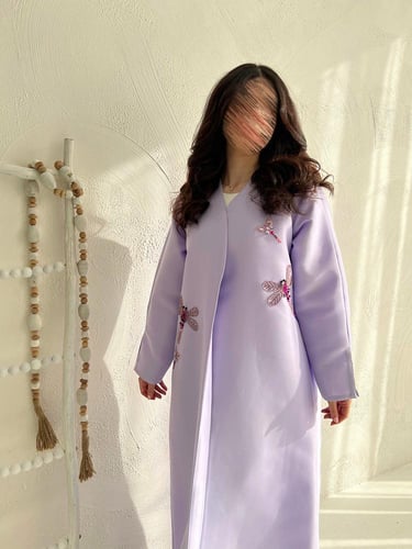 عباية قماش تفتة كوبرا شك فراشة كريستال