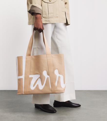 حقيبة تسوق متوسطة الحجم (M) بشعار هارودز - Harrods Tote Bag