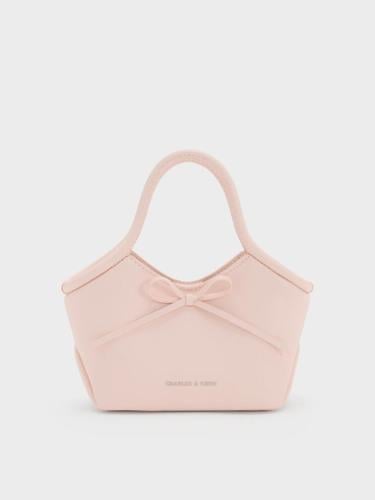 حقيبة هازل بفيونكة ومقبض علوي لون وردي - شارلز اند...