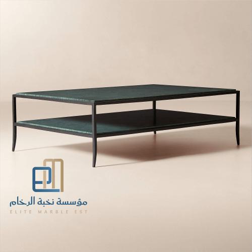 طاوله وسط مقاس 135*88 أرتفاع 45سم سطح رخام اخضر وق...
