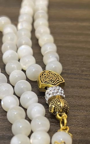 سبحه 100 خرزة الصدف حجم mm6 ذهبي