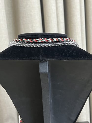 سلسال بألوان العلم الفلسطيني من الخرز مقاسات مختلف...