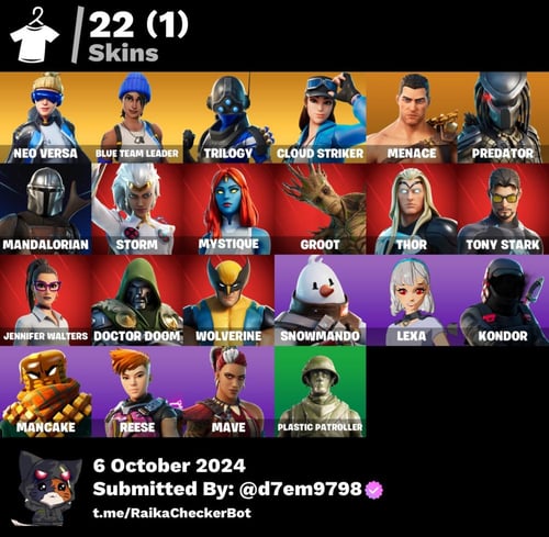 حساب 22 سكن +1500 فيبيوكس +خامل 625 يوم