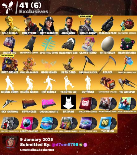 حساب مايدس الذهبي +حزمه4$ النادر+جون ويك+العميل+ير...