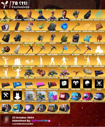 طور الزومبي+جون ويك+مايدس كامل+بلاك ادم+199سكن