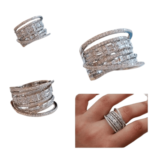 خاتم زفاف بلينغ زركونيا مكعب