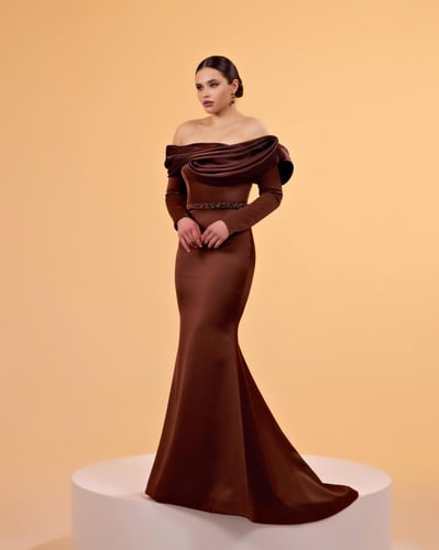 فستان سهرة وردي