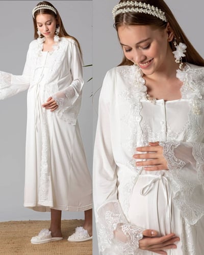 روب استقبال الولادة قطعتين