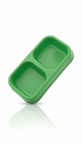 صحن بلاستيك مزدوج لتقديم طعام وماء الحيوانات الألي...