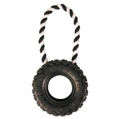 لعبة الإطار المطاطي المتين مع حبل الشد من Trixie -...