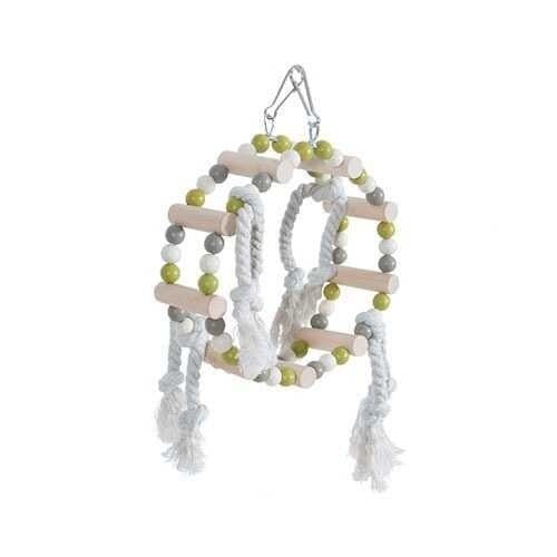 زولكس ارجوحة خشبية مع حبال للطيور الصغيرة