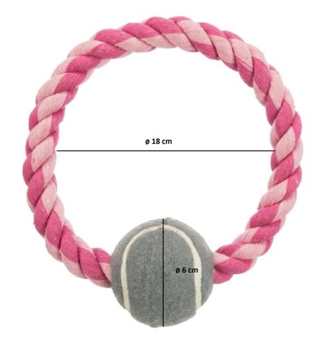 لعبة حلقة الحبل مع كرة التنس للكلاب من تريكسي بالل...