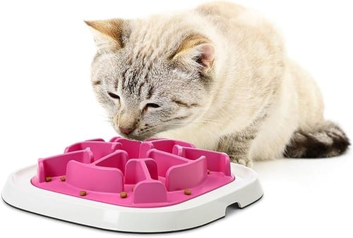 Pet Enigma – وعاء أكل بطيء للقطط والكلاب، حجم متوس...