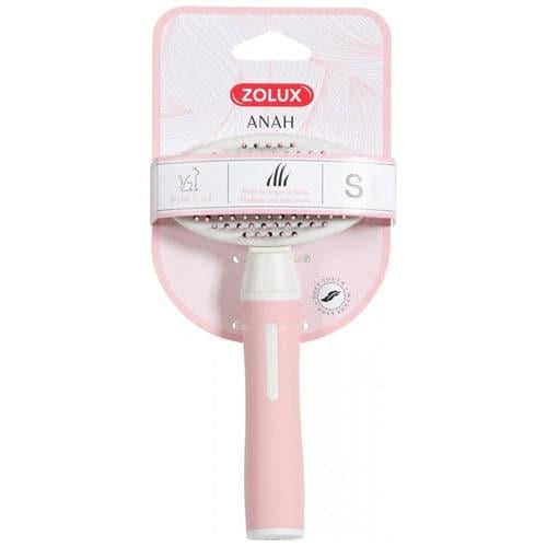 زولكس مشط كبس للقطط للشعر المتوسط والطويل لون وردي...