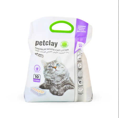 رمل قطط بيت كلاي (Petclay) بنتونيت أبيض طبيعي برائ...