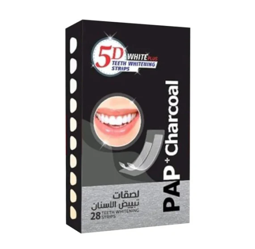 5D وايت بلس لصقات تبيض الاسنان بالفحم 28 لصقة