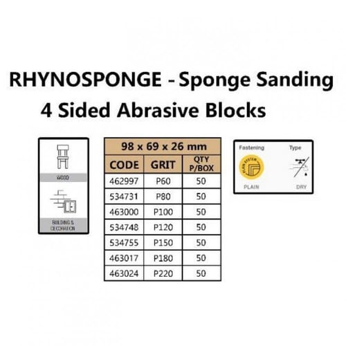 اسفنجة صنفرة إنكليزي RHYNOSPONGE 4 SIDED