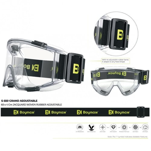 نظارات سلامة ضد الضباب - شفاف - تركي S-550 - TRANS...