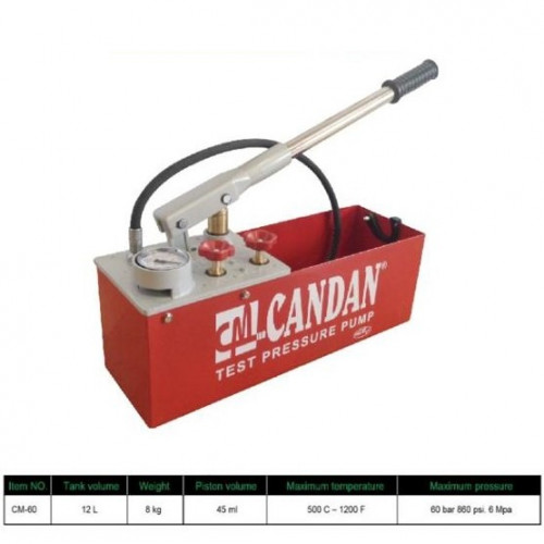 مضخة فحص شبكات تركي 60 بار CANDAN TURKEY