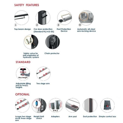 رافعة سيارات 2 عامود صيني 4 طن وصلة علوية APT PL-4...