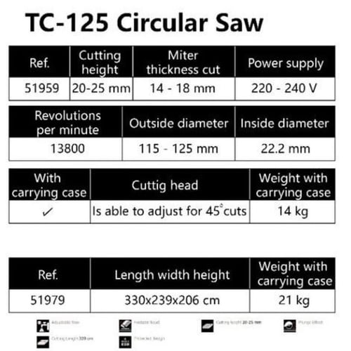 مقص سيراميك كهربائي 5 بوصة صيني RUBI TC-125 l مع م...