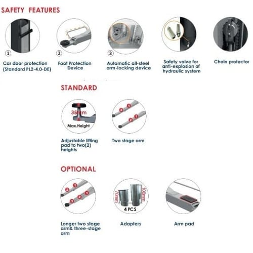 رافعة سيارات 2 عامود صيني 4 طن وصلة سفلية APT PL-4...