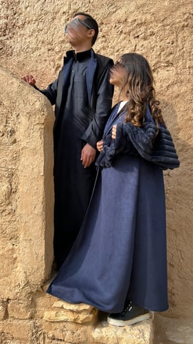 Matchy 1 - سديرية جوخ وجهين كحلي - اسود / عباية فر...