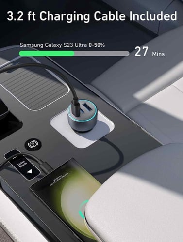 انكر شاحن سيارة 535 بقوة 67 واط -2 تايب سي +1 يواس...