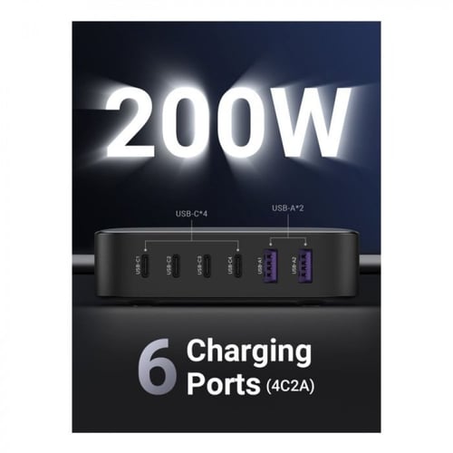 شاحن مكتبي يوجرين بقوة 200 واط 4 منافذ PD وبمنفذين...