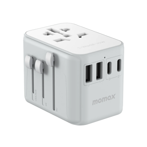 شاحن وفيش سفر موماكس بتقنية الشحن الشريع بـ 5 مناف...