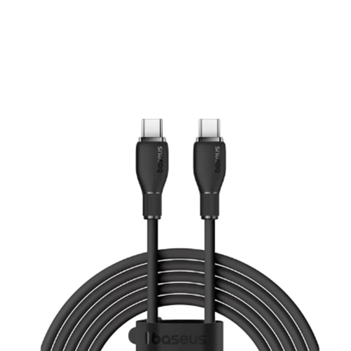 كيبل تايب سي C جلد اسود طول متر 100w بيسوس