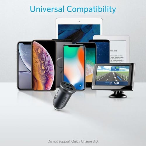 شاحن سياره انكر 24واط USB يدعم الشحن السريع