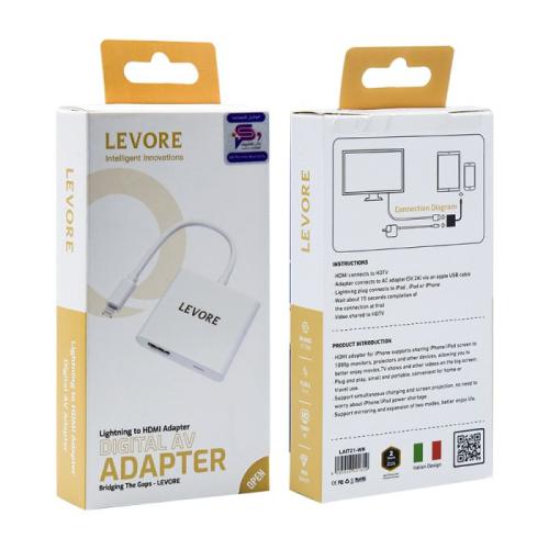 LEVORE - وصلة HDMI للايفون بدقة 1080 لتشغيل الايفو...