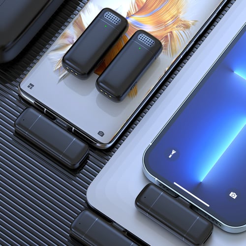 مايك لاسلكي مزدوج (Dual) احترافي، متوافق مع iPhone...