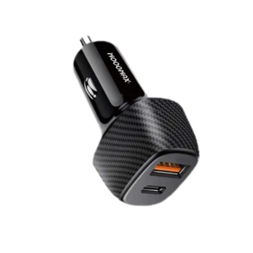 موج ماكس - شاحن سيارة بقوة 38 واط-PD-USB- أسود