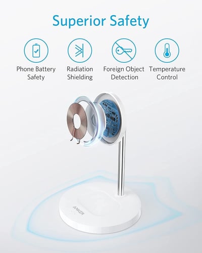 شاحن أنكر وايرلس باور ويف ماق سيف 2 في 1 لايت - أب...