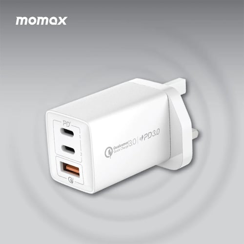شاحن جداري موماكس بـ 3 منافذ مع تقنية GaN للشحن ال...